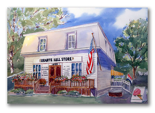 Kathleen Horst watercolor, "Content in Chamberlain"