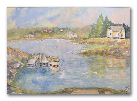 Kathleen Horst watercolor, "Summer in Maine"